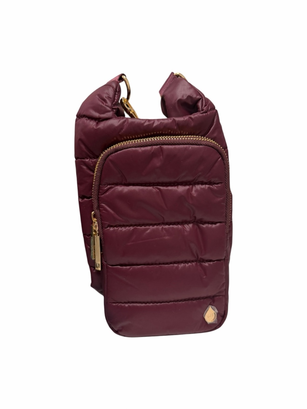 Wanderfull Quilted Solid Burgundy Nylon Crossbody